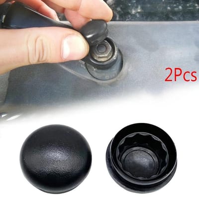2 stuks Duurzame Zwarte Plastic Ruitenwisserarm Schroef Moer Dop Bout Tuimeldeksel Roestbestendig gray
