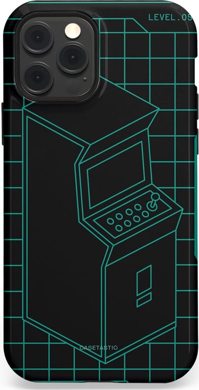 Casetastic Hoesje Geschikt voor Apple iPhone 12/12 Pro Magsafe - Stijlvolle Beschermende Duo-layer Case - Retro joystick