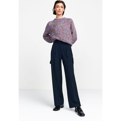 Rich & Royal Cargo Pants With Pleat Midnight Blue Size: 34 | Formal pants Outlet | Dames | Blauw