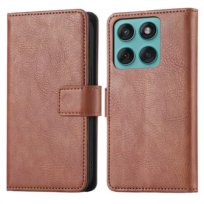 imoshion Hoesje - Geschikt voor Motorola Moto G57 Power - Luxe Bookcase - Bruin