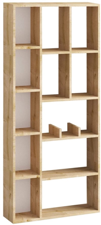 CALICOSY - Boekenkast met 12 vakken in saffier-eikendecor H170 cm – DEMIOS
