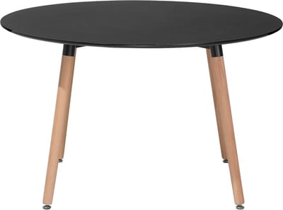 BOVIO - Ronde eettafel - Zwart - 120 cm - MDF