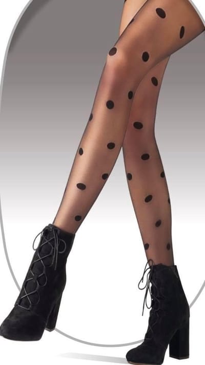 House of Holland - Pretty Polly - Panty - Fashion - Grote Nop - Large Spot - One Size - 36/42 - Zwart