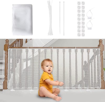 Veiligheidsnet voor kinderen - Veiligheid - 1 stuk - Wit - Mesh - 300 x 90 cm