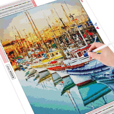 Diamant broderie paysage 5d diamant peinture Kit diamant mosaïque bateau strass photo 20X30 beige