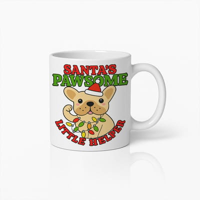 Santa’s Pawsome Little Helper Mok 330ml – Schattige Kerst Hond Koffiebeker – Grappig Feestdagen Cadeau voor Hondenliefhebbers & Huisdiereigenaren