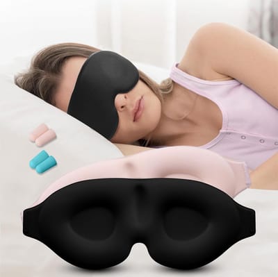 Luxe 3D Slaapmasker met Oordopjes - Ideaal voor Zijslapers en Wimperverlenging