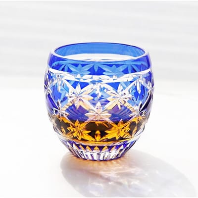 Japanse Edo Kiriko Kleur Kristal S Glas Sake Bekers Handgraveren Heldere Sterren Kleine Wijnglazen Vodka Spirit Drank Tumbler 90ml blauw