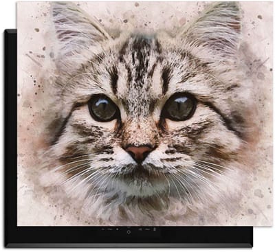 KitchenArt - Majestic Cat - Inductie Beschermer - 52x35 cm - Kookplaat Beschermer - Luxe Afdekplaat Inductieplaat - Anti-slip & Oprolbaar - Beschermmat Inductiekookplaat