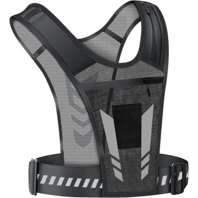 Reflecterend Hardloopvest Rugzak Lichtgewicht Sport Jogging Tas voor Mannen Vrouwen met Telefoon Kaartvakken