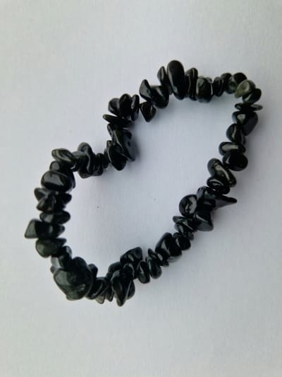 Splitarmband zwarte obsidiaan