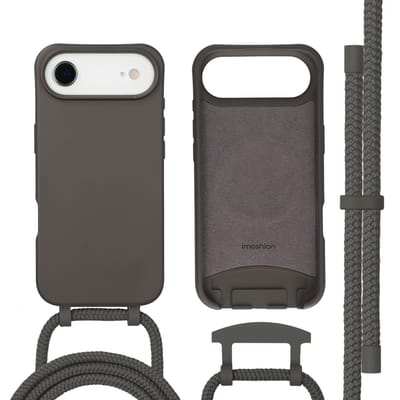 imoshion Hoesje - Geschikt voor iPhone 17 Air - Color Backcover met afneembaar koord geschikt voor MagSafe - Black Coffee