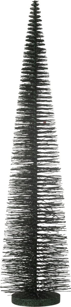 J-Line decoratie Kerstboom Glitter - kunststof - donkergroen - large