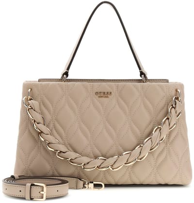 GUESS schoudertas handtas Maxine 2 Comp. Satchel Light Taupe