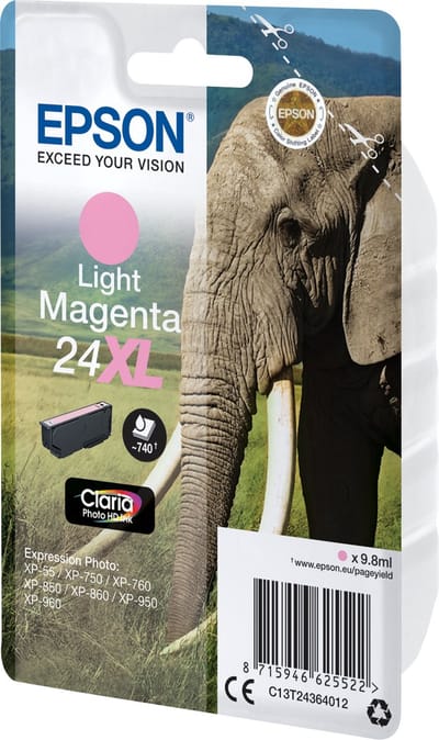 EPSON 24XL inktcartridge licht magenta high capacity 9.8ml 740 paginas 1-pack RF-AM blister