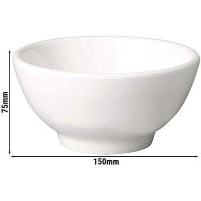 GGM Gastro (6 Stück) Schale - PURE - Melamin - 0,45 Liter - Ø 150mm - Weiß