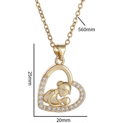 Europese en Amerikaanse Micro-ingelegde Zirkonia Hartvormige Modeketting voor Dames Liefdeshanger beige