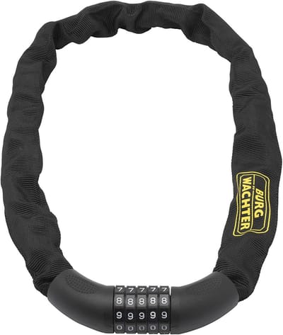 Burg Wächter 280C90BLACK 280 C 90 6mm Heavy Duty Fietsketting, 1 V, Combinatie vergrendeling, 90cm