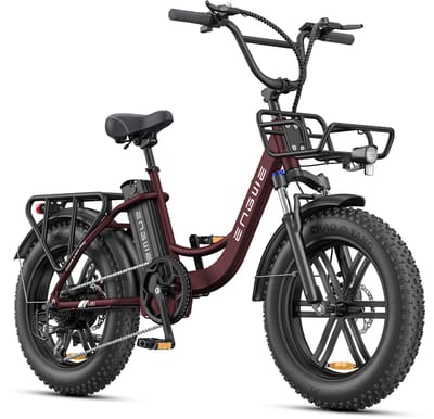 ENGWE L20 Boost Elektrische fiets - Actieradius 120km - Verwijderbare batterij 48V13Ah - Motor 250W - Shimano 7 versnellingen - Met voor schokdemper - Mechanische Schijfremmen - Fatbike -Rood