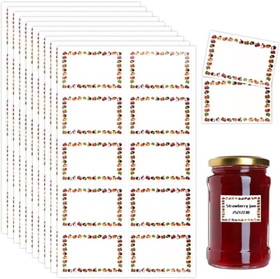 Dailygoods- Jam Labels Waterdicht - 200 Stuks Zelfklevende Stickers - Potetiketten - Inmaken - Keukencontainers - 60 x 40 mm