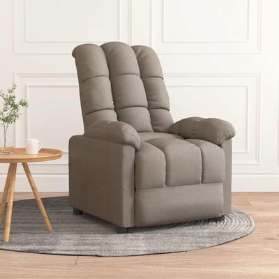 vidaXL - Fauteuil - verstelbaar - stof - taupe