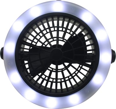Benson Multifunctionele ventilator met LED verlichting - 3 standen - Werkt op batterijen - Ø 18 cm