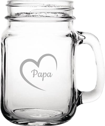 Gegraveerde Drinkglas 45cl Papa met hartje