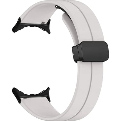 Siliconen Horlogebanden Zacht Elastisch Smartwatch Band met Magnetische Vouwsluiting voor Google Pixel wit