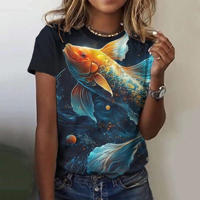Zomer Phoenix 3D Print T-shirts Dames Streetwear Casual Mode Dier Y2k Korte Mouw T-shirt O-hals Tees Tops Kleding 6XL brown