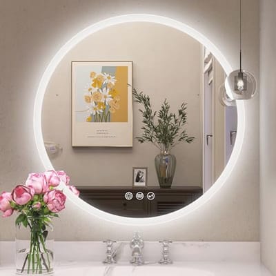 Ronde badkamerspiegel met LED-verlichting en Bluetooth - Dimbaar en anti-condens