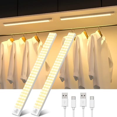 Bewegingssensor Kastverlichting 43 cm - Draadloos & Oplaadbaar met USB - Ideaal voor Trappen, Kasten, en Tuinmeubelen