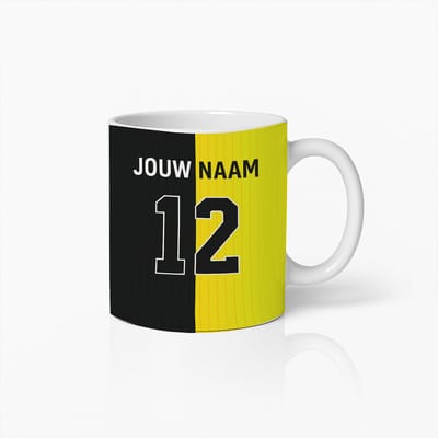 Gepersonaliseerde Voetbal Mok – Voeg Jouw Naam & Rugnummer Toe – Perfect Cadeau voor Voetbalfans