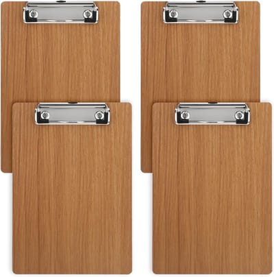 Klemborden set - Schrijfplanken - Kantoor school - Set van vier - A5 formaat - Houtkleur