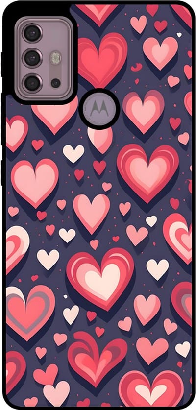 Smartphonica Telefoonhoesje Geschikt voor Motorola Moto G20 / G30 met Hartjes Opdruk - TPU Backcover Case With Heart Design geschikt voor Motorola Moto G20;Motorola Moto G30