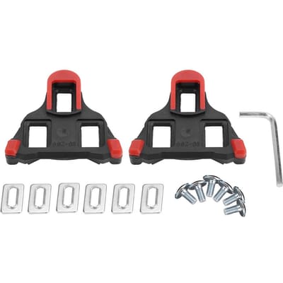 1 paire de cales de pédale autobloquantes pour vélo de montagne et de route (rouge)