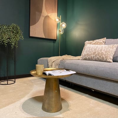 Salontafel rond - Salontafel industrieel - salontafel goud 50cm