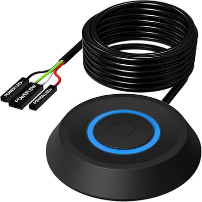 PC Netwerkschakelaar - Externe PC Knop - Computer Bediening - Met LED Licht - 18 m - Zwart