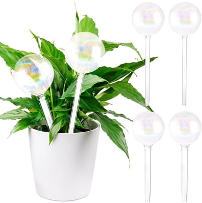 MTTProducts - Irrigation Balls - Watergeefballen - Automatische plantbewatering - Transparant - Glazen waterdispensers - Ideaal voor binnen en buiten -...