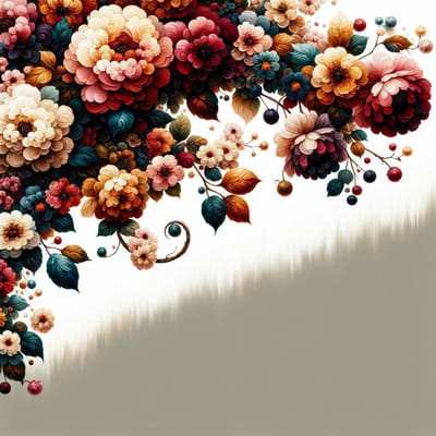 Olieverf bloemen schilderij | Prachtig bloemenpalet: een ode aan de natuur in olieverf | Kunst - 40x40 centimeter op Canvas | Foto op Canvas