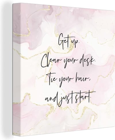 Canvas Schilderij Studenten - Quotes - Motivatie - Marmer - 20x20 cm - Wanddecoratie