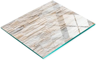 Decoratieve serveerplank van glas met baksteenmotief, 60x52 cm