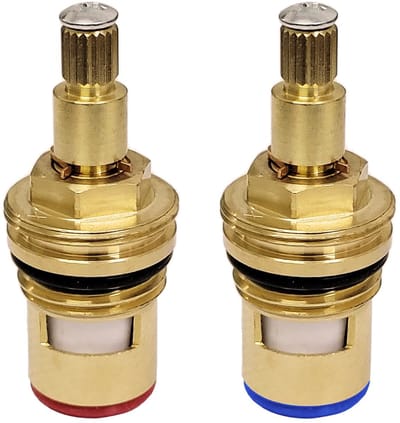 JHUBERS- Kraanventiel G 1/2 Inch - Vervangingsonderdeel - Messing - Dubbele Handgreep - Warm/koud Water - Schokbestendig Ontwerp - Kraanonderdeel
