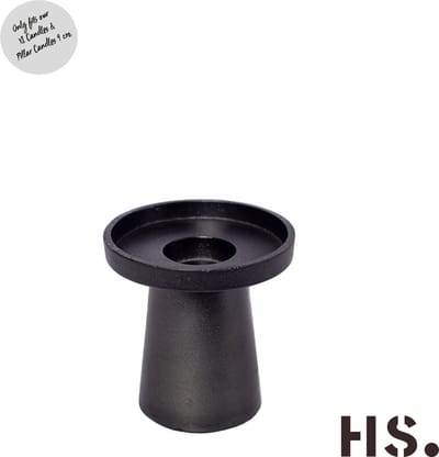 Home Society - Kandelaar XL kaars of stompkaars - Metaal - Zwart - 10,5 cm hoog