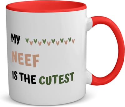Akyol - my neef is the cutest koffiemok - theemok - rood - Neef - schattige neef - verjaardagscadeau - verjaardag - cadeau - cadeautje voor neef - neef artikelen - kado - geschenk - gift - 350 ML inhoud