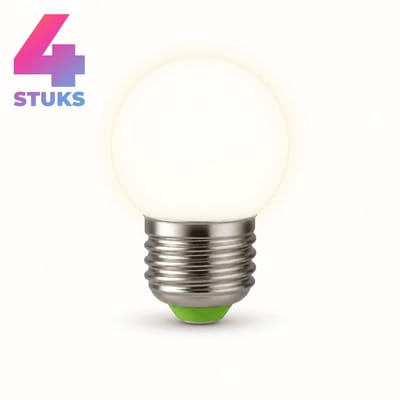 4x Globe G45 Spaarlamp E27 - 5W - Warm Wit Licht (2700K) - 800 lm - 10 jaar - Niet Dimbaar - Bespaar op energiekosten