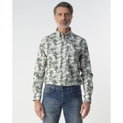 Campbell Casual Overhemd Donkergroen Heren