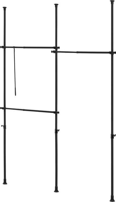 Telescopisch kledingrek Kemi verstelbaar zwart 150-230 cm