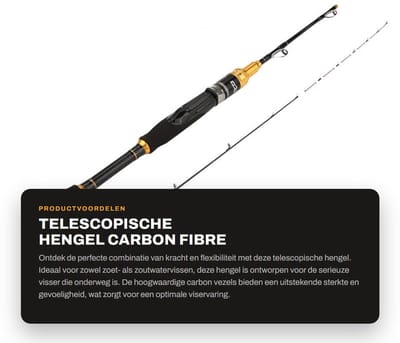 Dailygoods- Hengel Telescopisch Koolstofvezel - Zoutwater/Zoetwater - Lichtgewicht - Draagbaar - Intrekbare Hengel - Geleidingsring voor bescherming - Vishengel