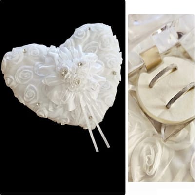 Mooie Ringkussen bruiloft hartje met Kristal,roos , lintje- Youhomy wedding decor- Hartje vormige ringkussen ringdoosje midden | Huwelijk| Bruiloft| Ringkussen huwelijk