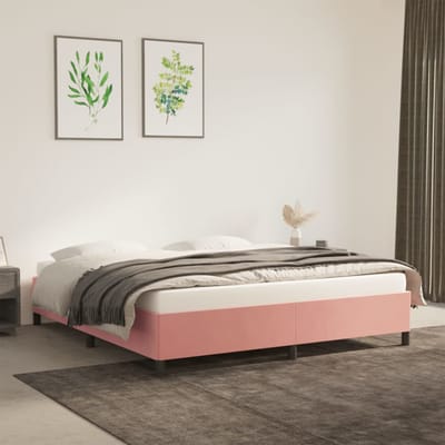 vidaXL - Bedframe - fluweel - roze - 180x200 - cm